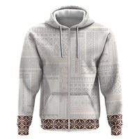Samoa Siapo Brown Trimmed Zip Hoodie Samoa White Sunday - Polynesian Pride