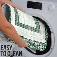 Samoa Siapo Green Trimmed Bathroom Set Samoa White Sunday - Polynesian Pride