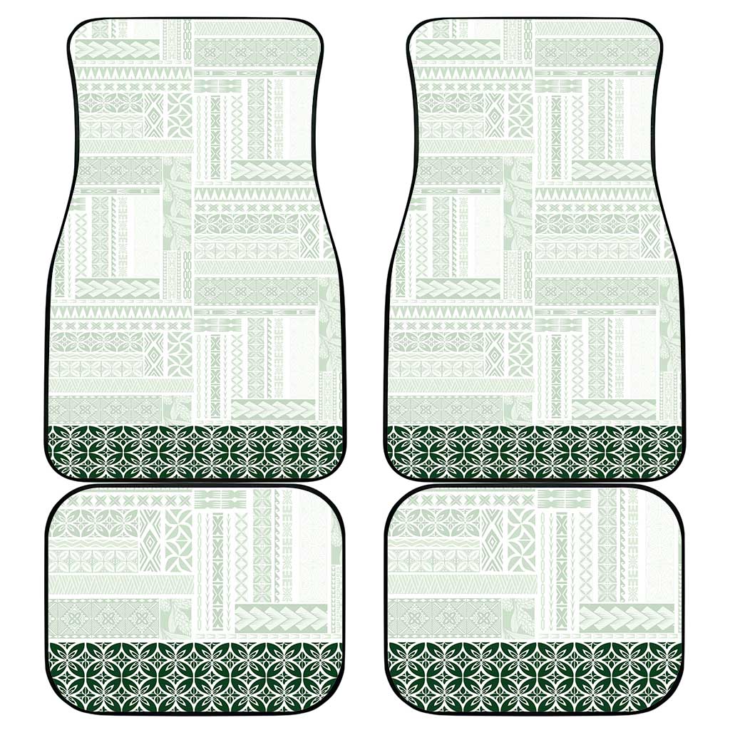 Samoa Siapo Green Trimmed Car Mats Samoa White Sunday - Polynesian Pride