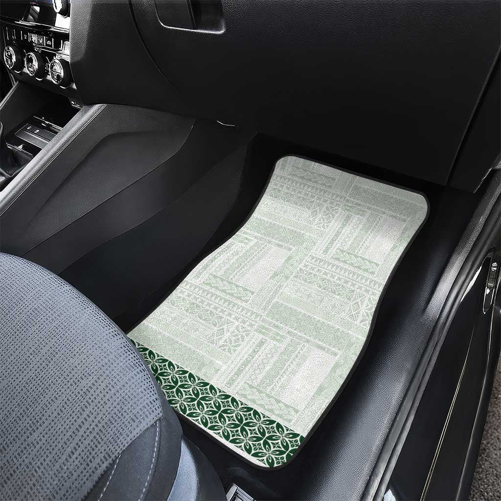 Samoa Siapo Green Trimmed Car Mats Samoa White Sunday - Polynesian Pride