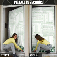 Samoa Siapo Green Trimmed Door Cover Samoa White Sunday - Polynesian Pride