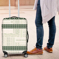 Samoa Siapo Green Trimmed Luggage Cover Samoa White Sunday - Polynesian Pride
