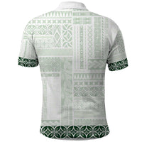 Samoa Siapo Green Trimmed Polo Shirt Samoa White Sunday - Polynesian Pride