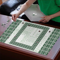 Samoa Siapo Green Trimmed Puzzle Samoa White Sunday LT01 - Polynesian Pride