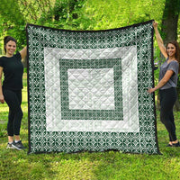 Samoa Siapo Green Trimmed Quilt Samoa White Sunday - Polynesian Pride