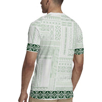 Samoa Siapo Green Trimmed Rugby Jersey Samoa White Sunday - Polynesian Pride