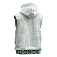 Samoa Siapo Green Trimmed Sleeveless Hoodie Samoa White Sunday LT01 - Polynesian Pride