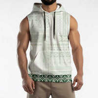 Samoa Siapo Green Trimmed Sleeveless Hoodie Samoa White Sunday LT01 - Polynesian Pride