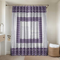 Samoa Siapo Purple Trimmed Bathroom Set Samoa White Sunday - Polynesian Pride
