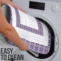 Samoa Siapo Purple Trimmed Bathroom Set Samoa White Sunday - Polynesian Pride