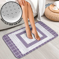 Samoa Siapo Purple Trimmed Bathroom Set Samoa White Sunday - Polynesian Pride
