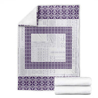 Samoa Siapo Purple Trimmed Blanket Samoa White Sunday - Polynesian Pride
