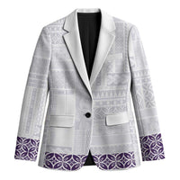 Samoa Siapo Purple Trimmed Blazer Samoa White Sunday LT01 Unisex Purple - Polynesian Pride