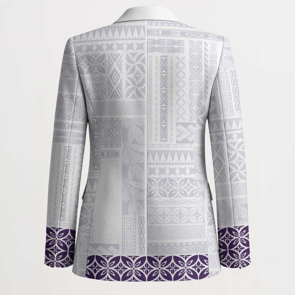 Samoa Siapo Purple Trimmed Blazer Samoa White Sunday LT01 - Polynesian Pride