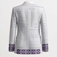 Samoa Siapo Purple Trimmed Blazer Samoa White Sunday LT01 - Polynesian Pride