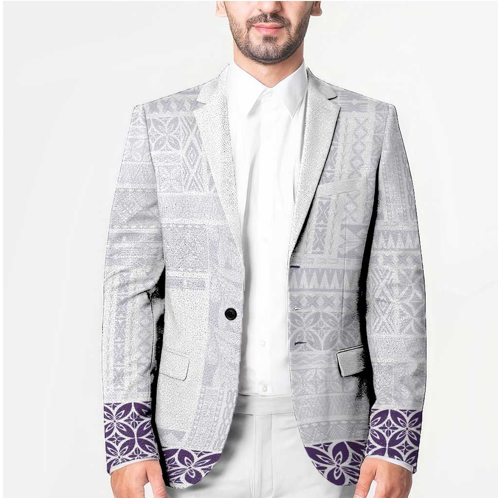 Samoa Siapo Purple Trimmed Blazer Samoa White Sunday LT01 - Polynesian Pride