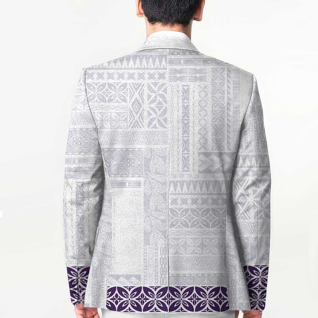 Samoa Siapo Purple Trimmed Blazer Samoa White Sunday LT01 - Polynesian Pride