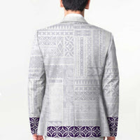 Samoa Siapo Purple Trimmed Blazer Samoa White Sunday LT01 - Polynesian Pride
