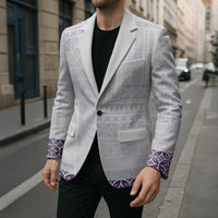 Samoa Siapo Purple Trimmed Blazer Samoa White Sunday LT01 - Polynesian Pride