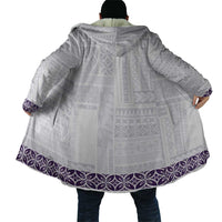 Samoa Siapo Purple Trimmed Cloak Samoa White Sunday - Polynesian Pride