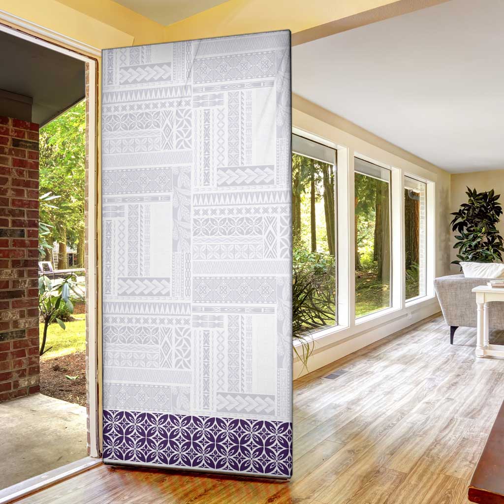 Samoa Siapo Purple Trimmed Door Cover Samoa White Sunday - Polynesian Pride