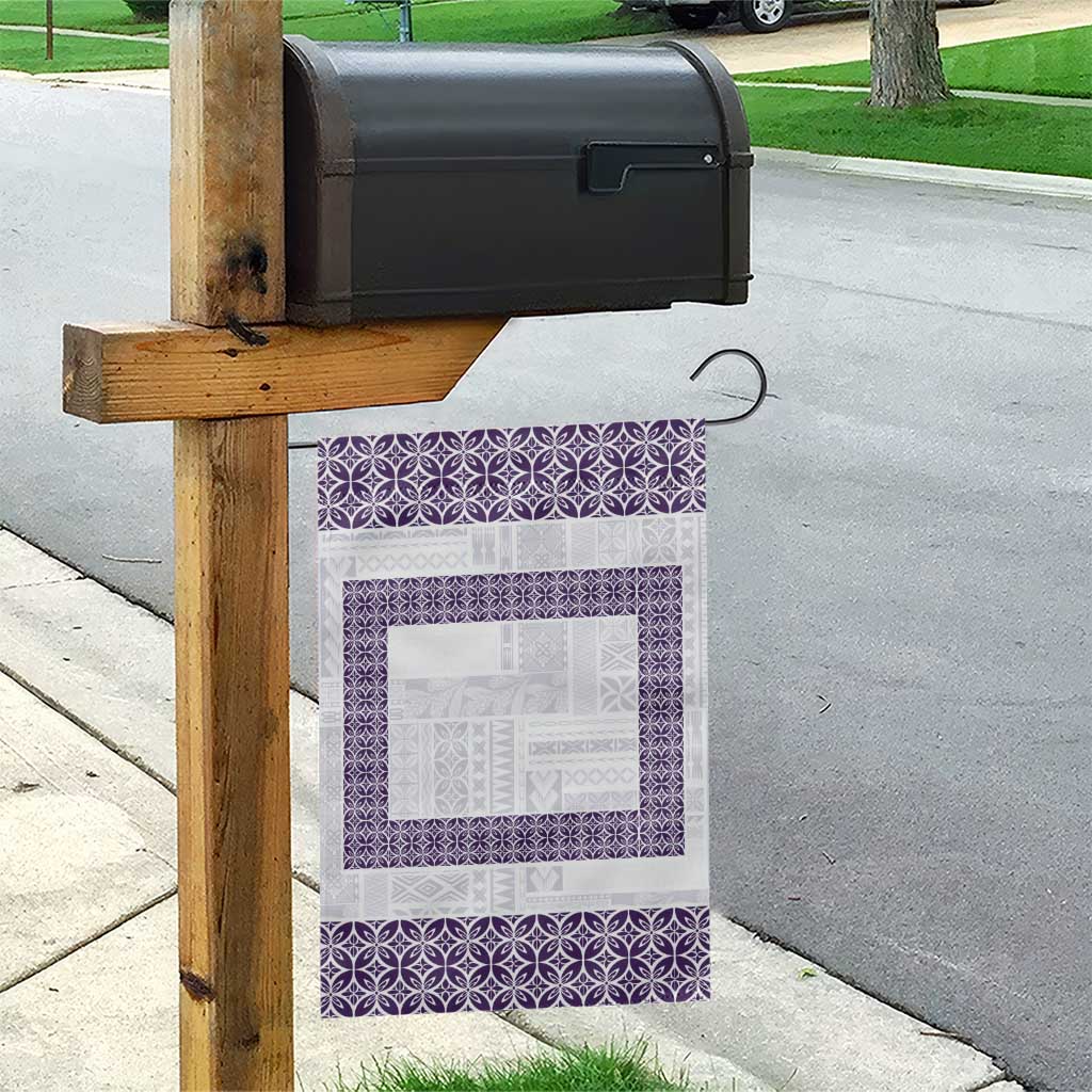 Samoa Siapo Purple Trimmed Garden Flag Samoa White Sunday - Polynesian Pride