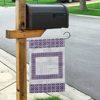 Samoa Siapo Purple Trimmed Garden Flag Samoa White Sunday - Polynesian Pride