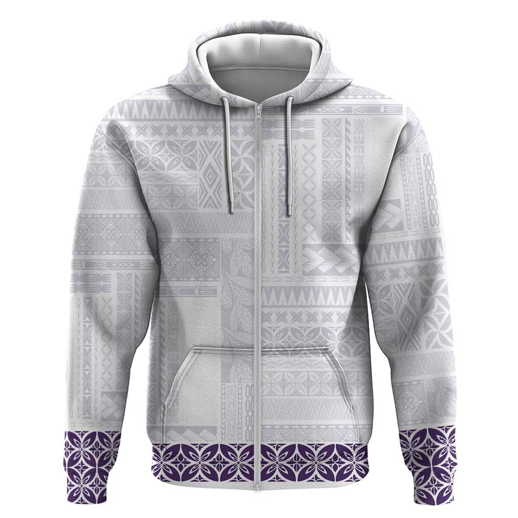 Samoa Siapo Purple Trimmed Hoodie Samoa White Sunday - Polynesian Pride