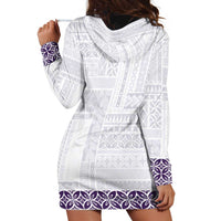 Samoa Siapo Purple Trimmed Hoodie Dress Samoa White Sunday - Polynesian Pride
