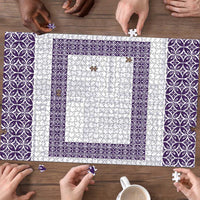 Samoa Siapo Purple Trimmed Puzzle Samoa White Sunday LT01 - Polynesian Pride