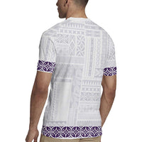 Samoa Siapo Purple Trimmed Rugby Jersey Samoa White Sunday - Polynesian Pride