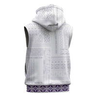 Samoa Siapo Purple Trimmed Sleeveless Zip Hoodie Samoa White Sunday - Polynesian Pride