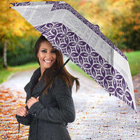 Samoa Siapo Purple Trimmed Umbrella Samoa White Sunday - Polynesian Pride