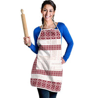 Samoa Siapo Red Trimmed Apron Samoa White Sunday - Polynesian Pride