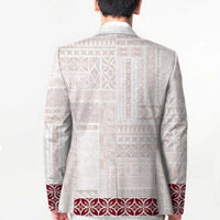 Samoa Siapo Red Trimmed Blazer Samoa White Sunday LT01 - Polynesian Pride