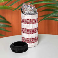 Samoa Siapo Red Trimmed 4 in 1 Can Cooler Tumbler Samoa White Sunday - Polynesian Pride