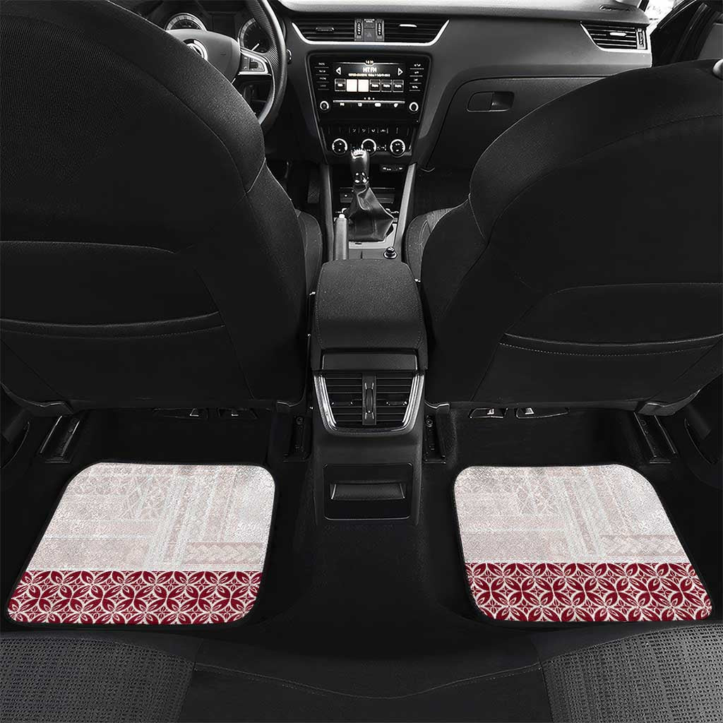 Samoa Siapo Red Trimmed Car Mats Samoa White Sunday - Polynesian Pride
