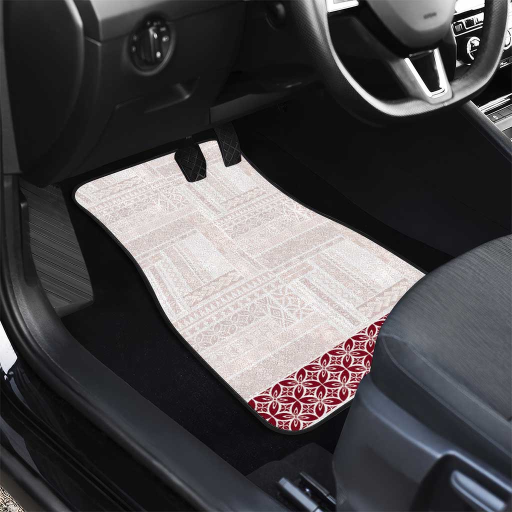 Samoa Siapo Red Trimmed Car Mats Samoa White Sunday - Polynesian Pride