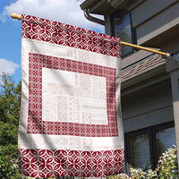 Samoa Siapo Red Trimmed Garden Flag Samoa White Sunday - Polynesian Pride