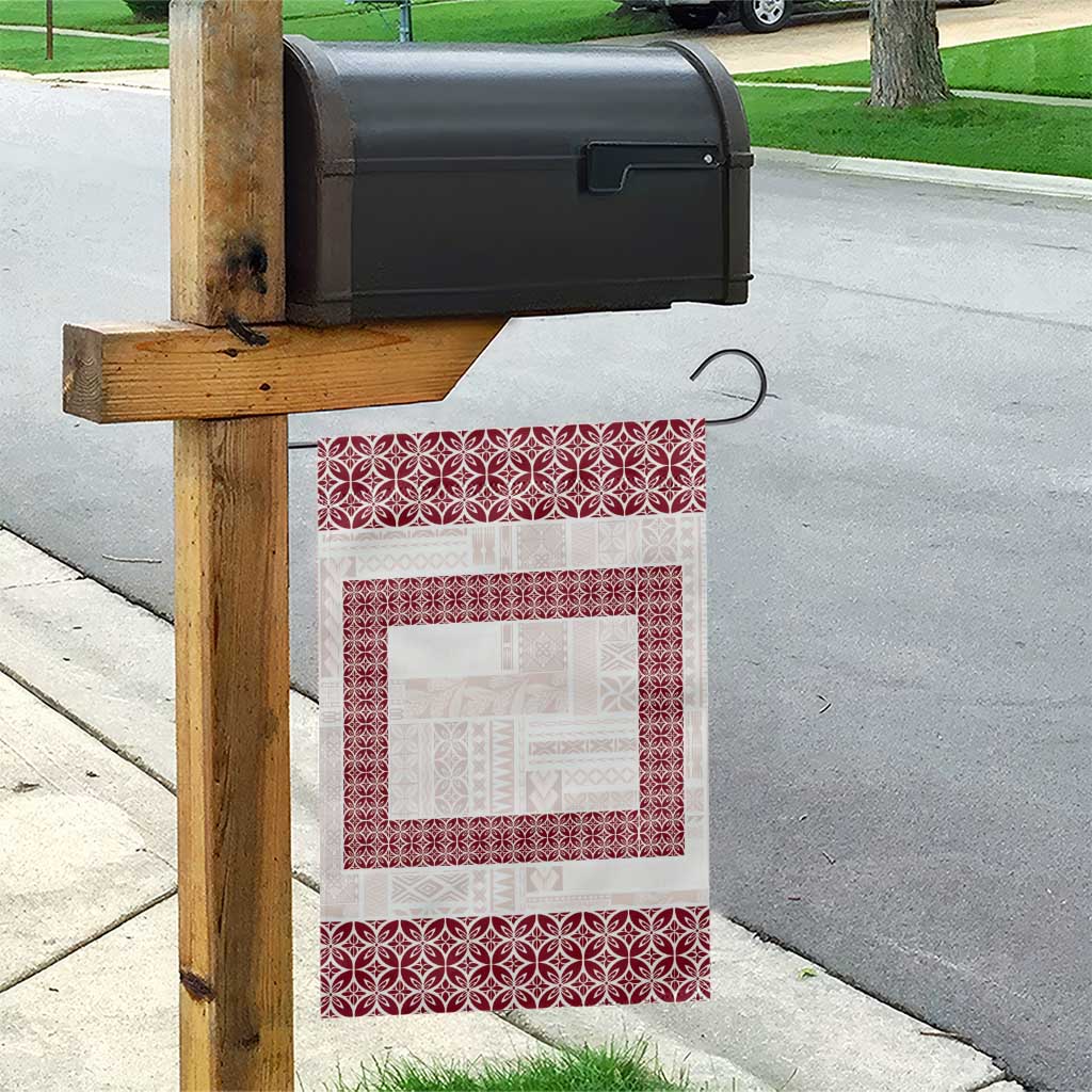 Samoa Siapo Red Trimmed Garden Flag Samoa White Sunday - Polynesian Pride