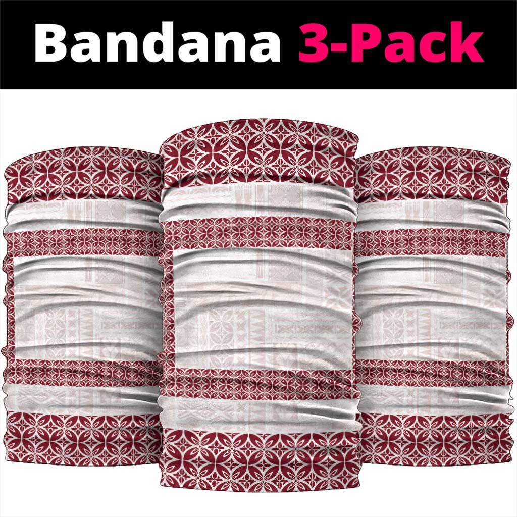 Samoa Siapo Red Trimmed Neck Gaiter Samoa White Sunday LT01 package One Size: 25*50cm Red - Polynesian Pride