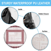 Samoa Siapo Red Trimmed Spare Tire Cover Samoa White Sunday - Polynesian Pride