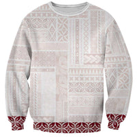 Samoa Siapo Red Trimmed Sweatshirt Samoa White Sunday - Polynesian Pride