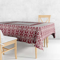 Samoa Siapo Red Trimmed Tablecloth Samoa White Sunday - Polynesian Pride