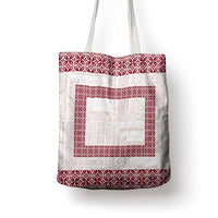 Samoa Siapo Red Trimmed Tote Bag Samoa White Sunday - Polynesian Pride