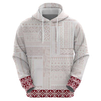 Samoa Siapo Red Trimmed Zip Hoodie Samoa White Sunday - Polynesian Pride