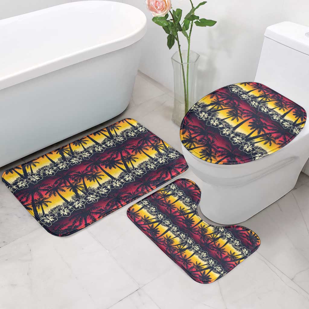 Hawaii Hibiscus Palm Tree Sunset Bathroom Set Tropical Style - Polynesian Pride