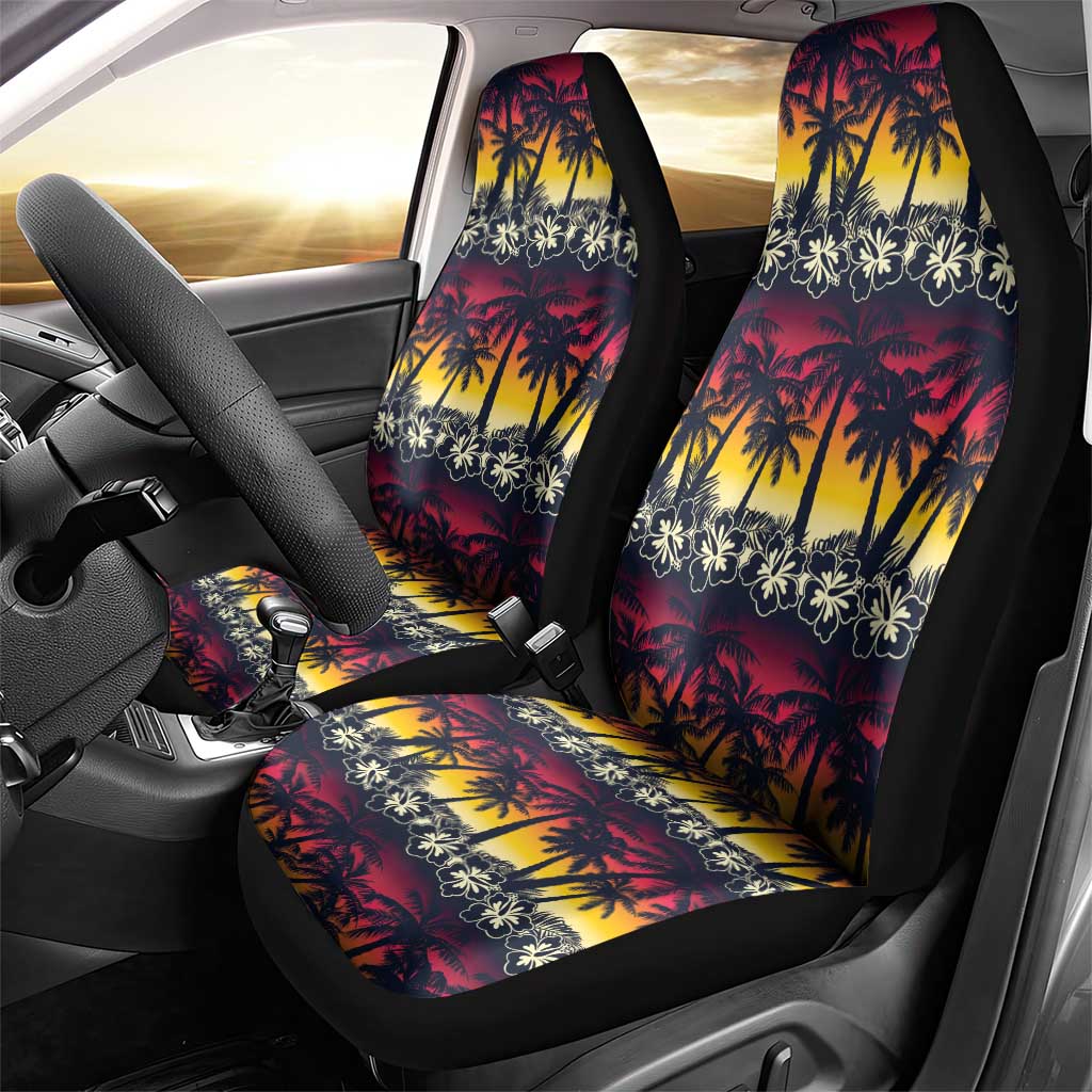 Hawaii Hibiscus Palm Tree Sunset Car Seat Cover Tropical Style - Polynesian Pride