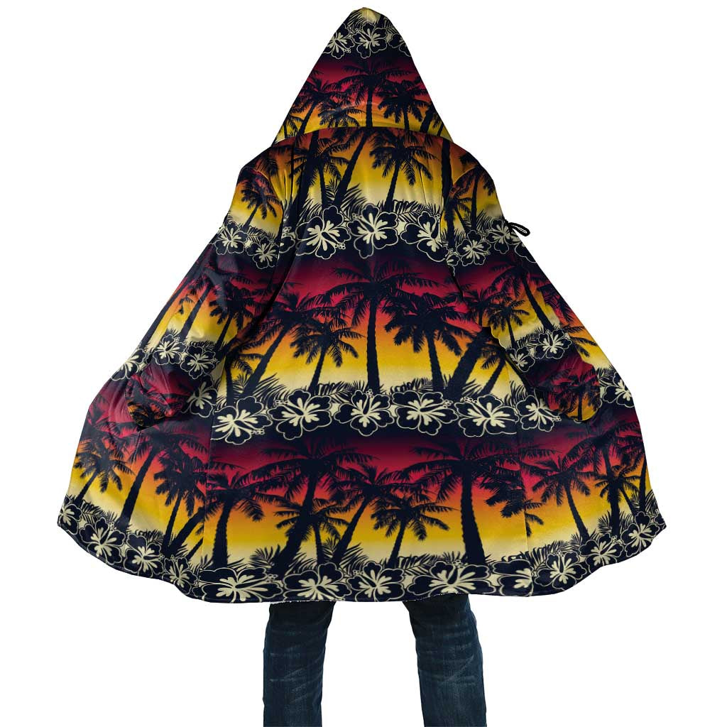 Hawaii Hibiscus Palm Tree Sunset Cloak Tropical Style - Polynesian Pride