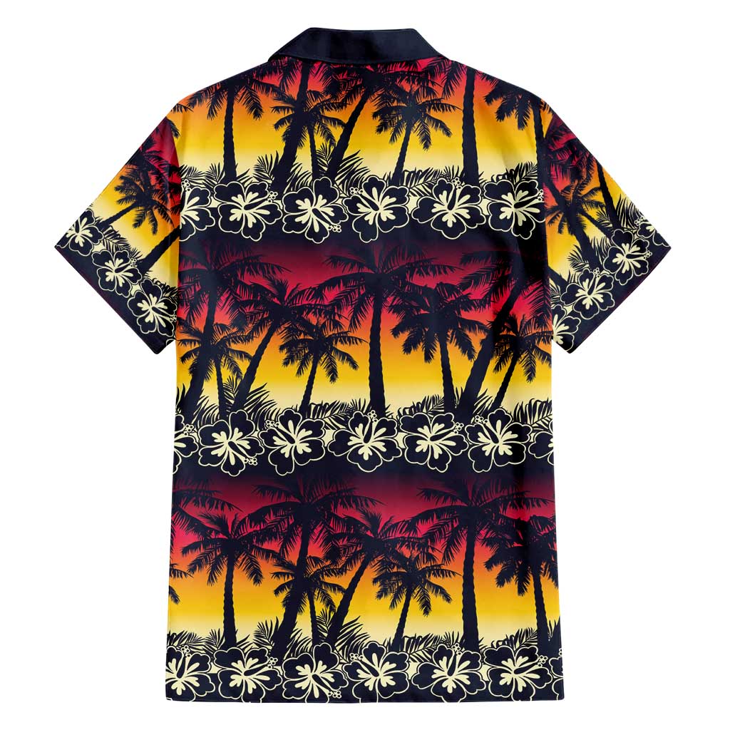 Hawaii Hibiscus Palm Tree Sunset Hawaiian Shirt Tropical Style - Polynesian Pride